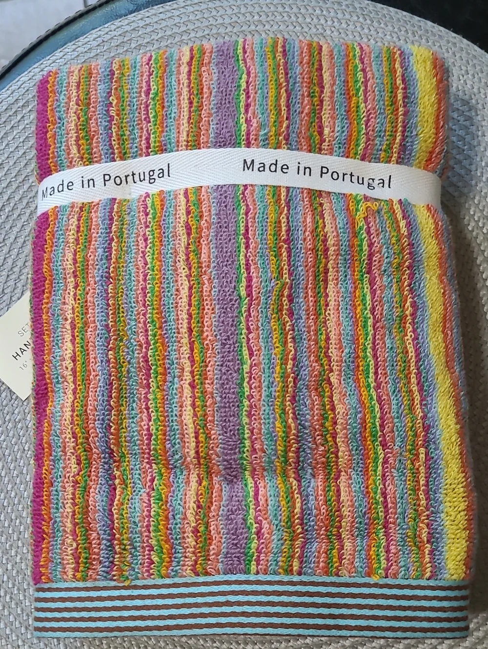 Rachel Zoe New Rainbow Striped Hand Towel Set